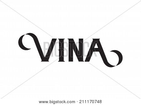 Simple Vector, Illustration, Logo Vintage of Vina