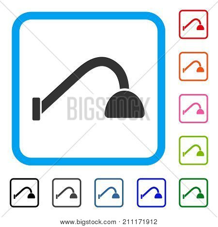 Tap Mixer icon. Flat grey iconic symbol inside a blue rounded squared frame. Black, gray, green, blue, red, orange color versions of Tap Mixer vector. Designed for web and software user interface.