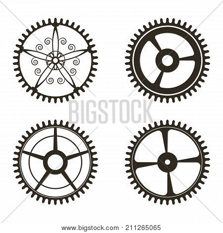 Set Of Gears On   White Background
