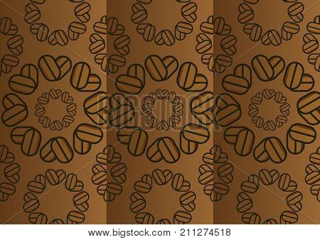Decorative Trifold Template Brochure Design Floral Coffee