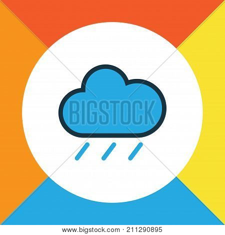 Premium Quality Isolated Hail Element In Trendy Style.  Raindrop Colorful Outline Symbol.