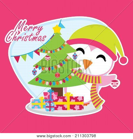 Cute Penguin Besides Vector Photo Free Trial Bigstock