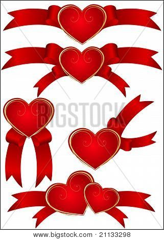 Raccolta di cuori vettoriali dettagliate
