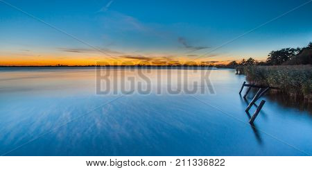 Sunset Over Lake Schildmeer, Netherlands