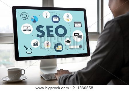 Local Seo Concept Business Team Hands At Work With Financial Reports Links Global Hyperlink Search E