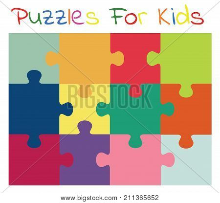 Vector colorful puzzles for kids on holiday play