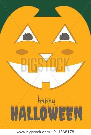 Happy halloween, vector poster, illustration for kids