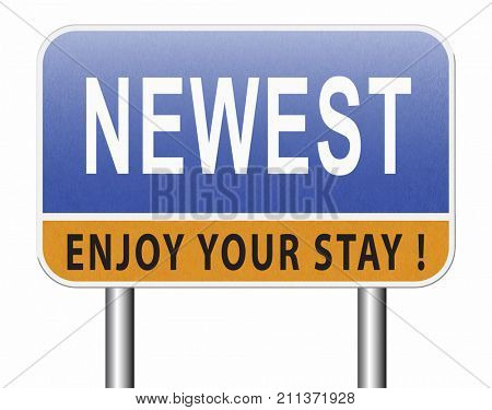 newest best or latest model hot news headlines button or icon with text and word concept
 3D, illustration