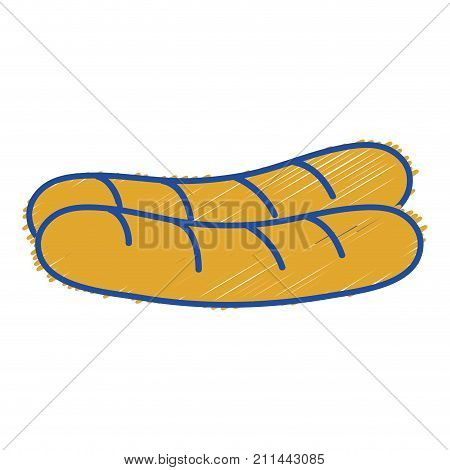 grated delicious sausage meat food product vector illustration