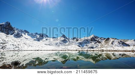 Autumn season in  Kackar Mountains in the Black Sea region of Turkey. Beautiful mountains landscape.