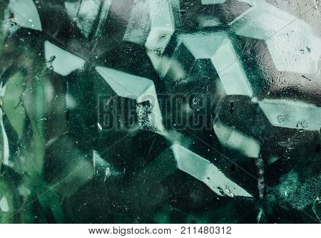 Texture patterns on the glassgreen glassbackground image