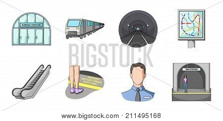 Metro, subway icons in set collection for design.Urban transport vector symbol stock  illustration.