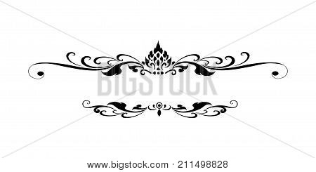 Line Thai Black and white, The Arts of Thailand, Thai pattern background. Vector illustration