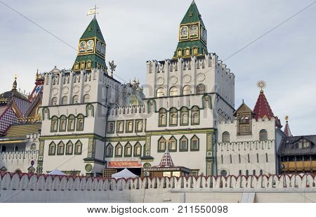 Kremlin in Izmailovo, Moscow, Russia. Popular landmark. Color photo.