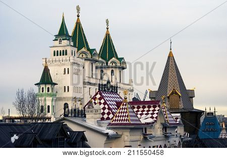 Kremlin in Izmailovo, Moscow, Russia. Popular landmark. Color photo.