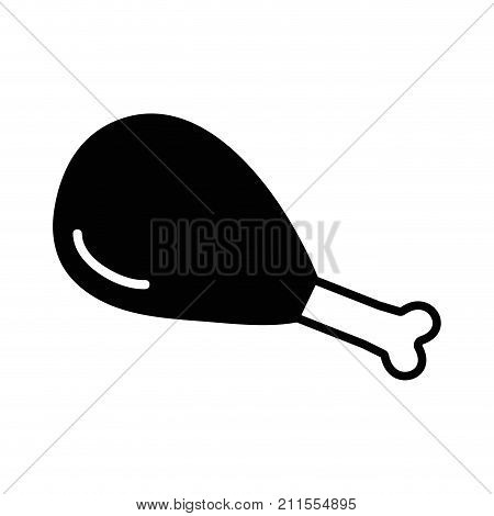 contour chicken thigh roast resh food vector illustration