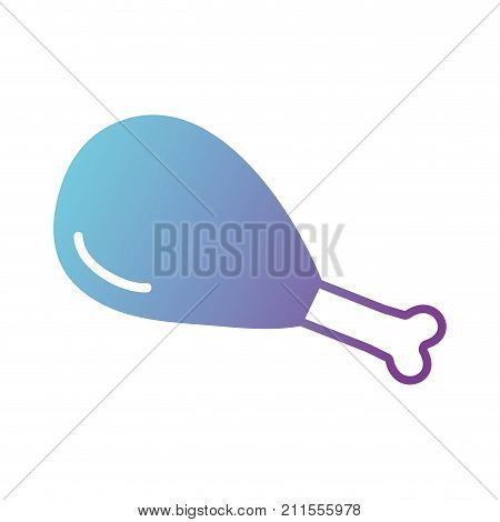 silhouette chicken thigh roast resh food vector illustration