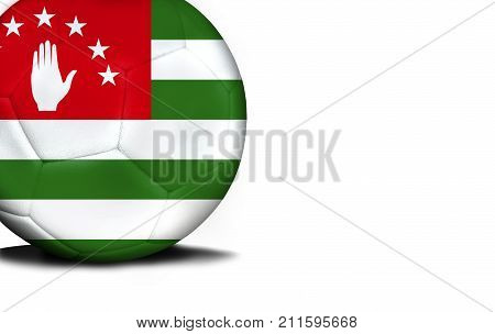 The flag of Abkhazia was represented on the ball, the ball is isolated on a white background with space for your text.