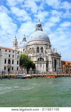 Basilica Di Santa Maria Della Salute On Punta Della Dogana In Venice, Italy