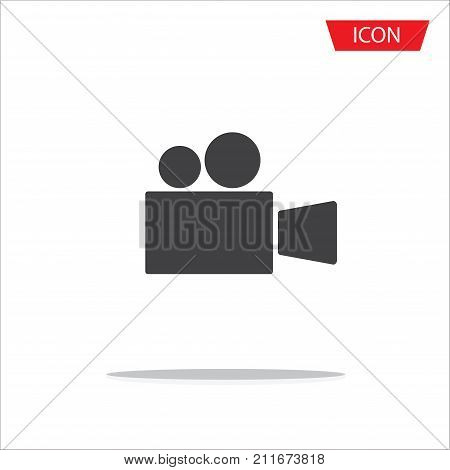 video camera vector icon  isolated on white background.