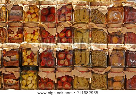 Zucchini Peppers And Garlic And More Vegetables Typical Of Medit
