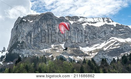 Switzerland May 2017 - Paragliding in the Alps mountains