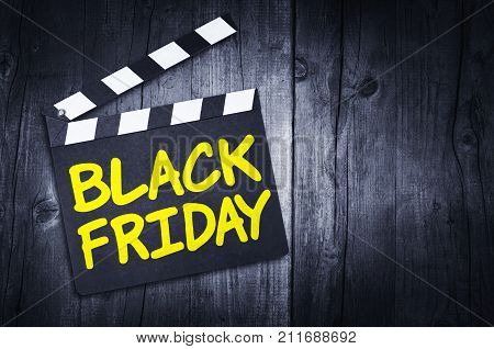 Movie clapper board with BLACK FRIDAY tittle