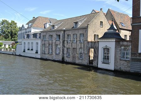 Beautiful scenery of canals from the Venice of the North Bruges