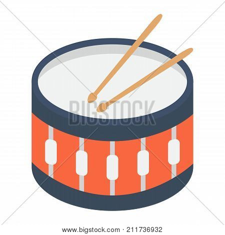 Snare Drum flat icon, music and instrument, beat sign vector graphics, a colorful solid pattern on a white background, eps 10.