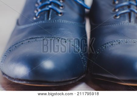 Stylish Blue Man's Crafted Shoes