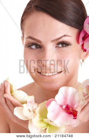 Beautiful girl orhid Flower Spassa. Eristetty.