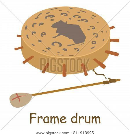 Frame drum icon. Isometric illustration of frame drum vector icon for web