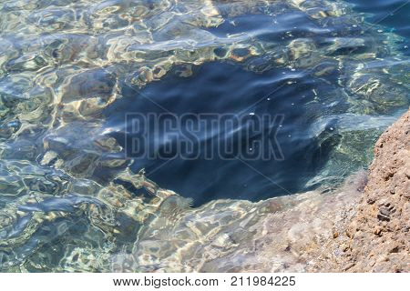 hole in the wall in the water on Thasos