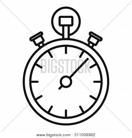 Stopwatch Icon. Outline Stopwatch Icon For Web Design Isolated On White Background