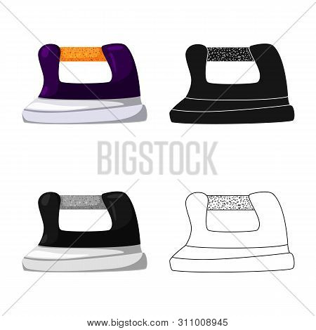 Vector Illustration Of Iron And Press Sign. Collection Of Iron And Steam Vector Icon For Stock.