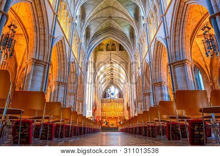London, Uk - May 22 2018: Southwark Cathedral Has Been A Place Of Christian Worship For More Than 1,