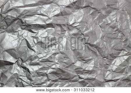 Texture Of Crumbled Paper. Background Of Mint Old Leaf Closeup