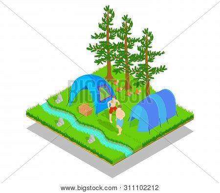 Carousal Concept Banner. Isometric Banner Of Carousal Concept For Web, Giftcard And Postcard