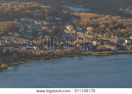 Llanberis Village Taken From Above On Mountainside