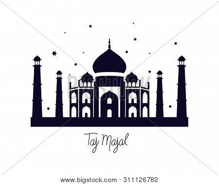 Edification Of Taj Majal And Indian Independence Day Vector Illustration Design