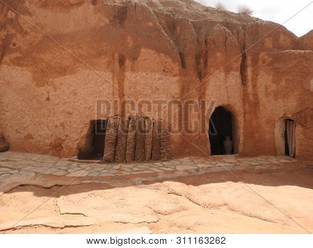 Troglodyte Homes And Underground Caves Of The Berbers In Sidi Driss, Matmata, Tunisia, Africa, On A 