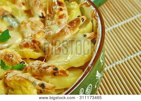 Portuguese Shrimp  Potato Gratin
