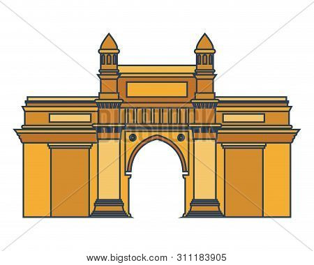 Edification Of Gateway Of India Isolated Icon Vector Illustration Design