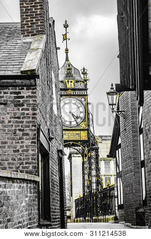 Chester City Clock, Chester, England. 20 February 2013. View From Chester City Walls