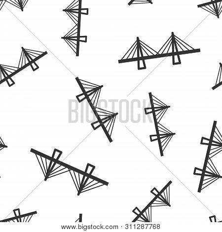 Bridge Sign Icon Seamless Pattern Background. Drawbridge Vector Illustration On White Isolated Backg