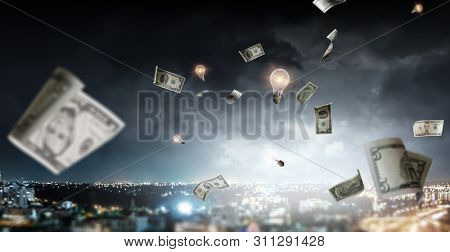 City and buildings on summer evening