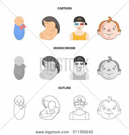 Vector Illustration Of Girl And Boy Icon. Set Of Girl And School Vector Icon For Stock.