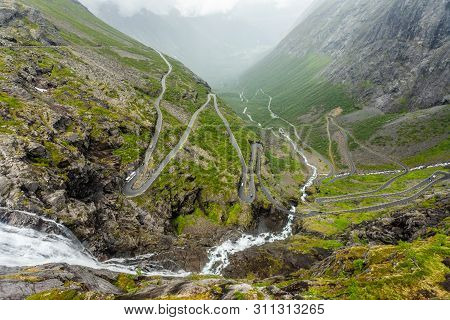 Path Of Trolles, The Curved Road Across Mountain, Trollstigen, Rauma Municipality, More Og Romsdal, 