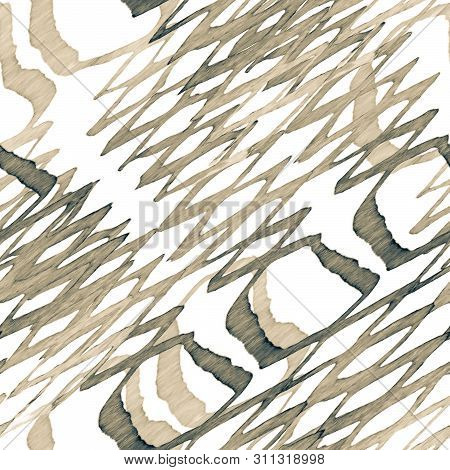 Black And White Snake Seamless Pattern. Watercolor Hand Drawn Python Print.  Cobra Skin Exotic Textu