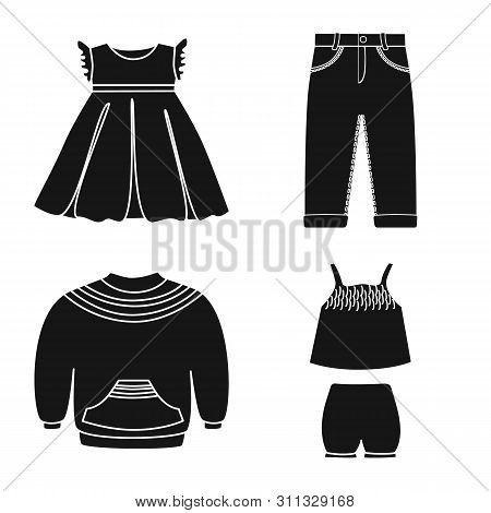 Vector Illustration Of Little And Cotton Logo. Set Of Little And Kid Stock Vector Illustration.
